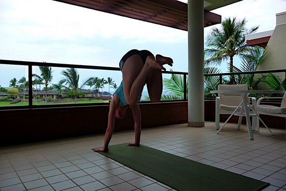 Practice from Hawaii on the Lanai donkey kick Practice from Hawaii on the Lanai